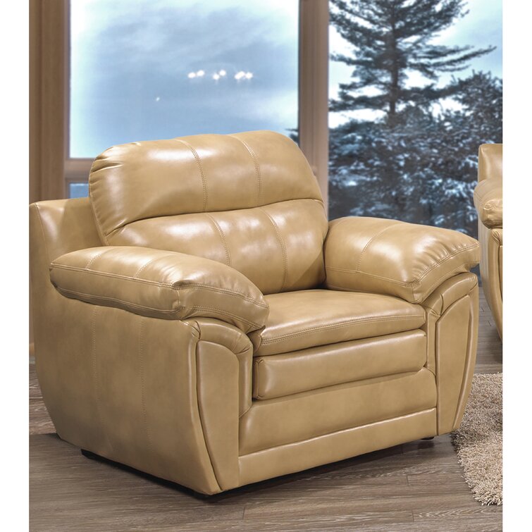 Leather club chair store and ottoman set